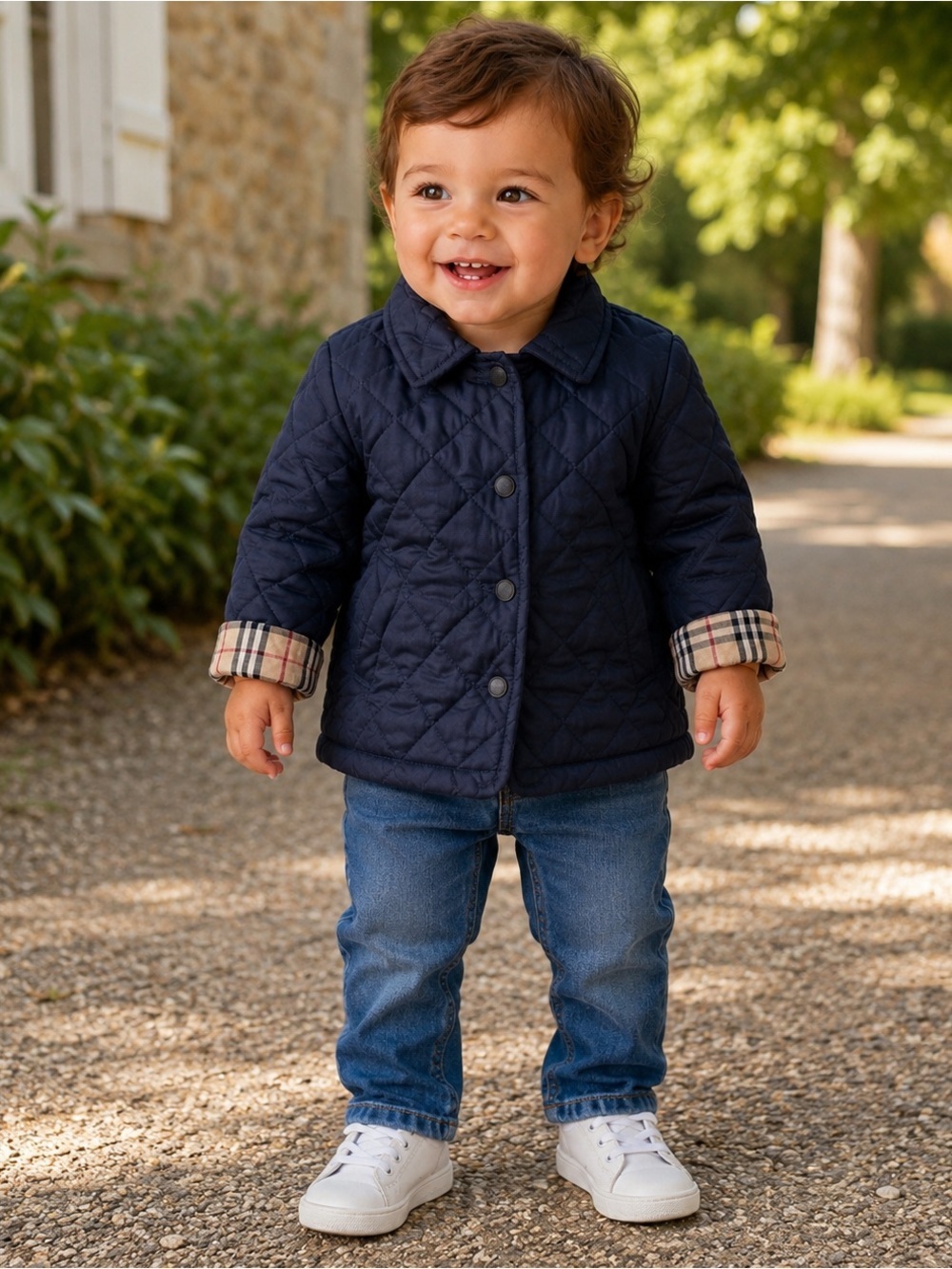 Burberry kid baby Vest jacket lightly fleeced 12/18 months Burberry blue
